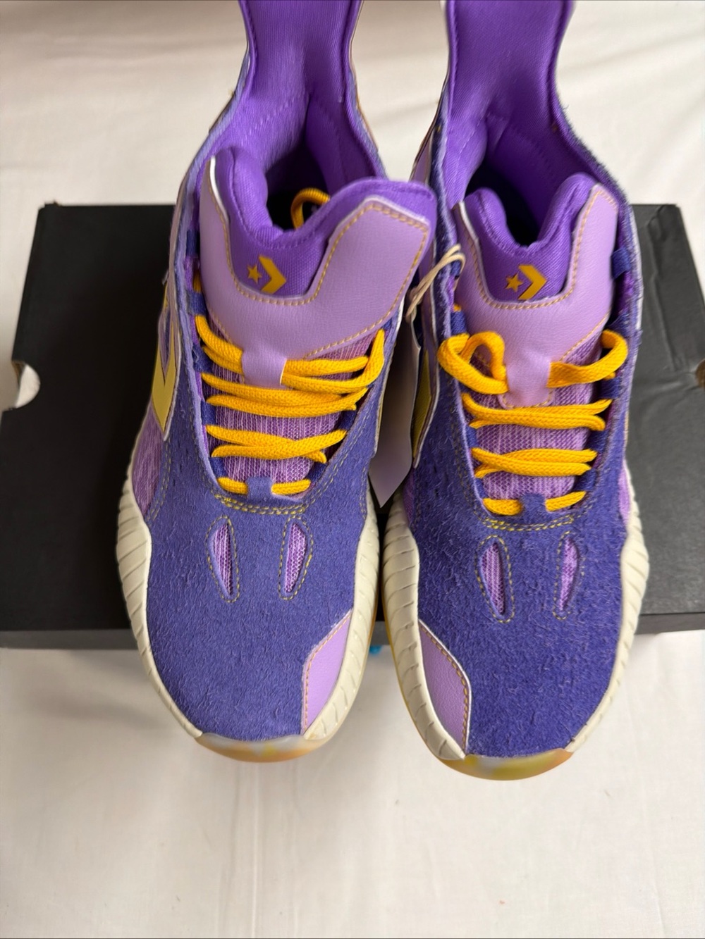 Converse Purple and Yellow Athletic Sneakers